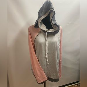 EUC Faux Double Hooded Light Weight Sweatshirt